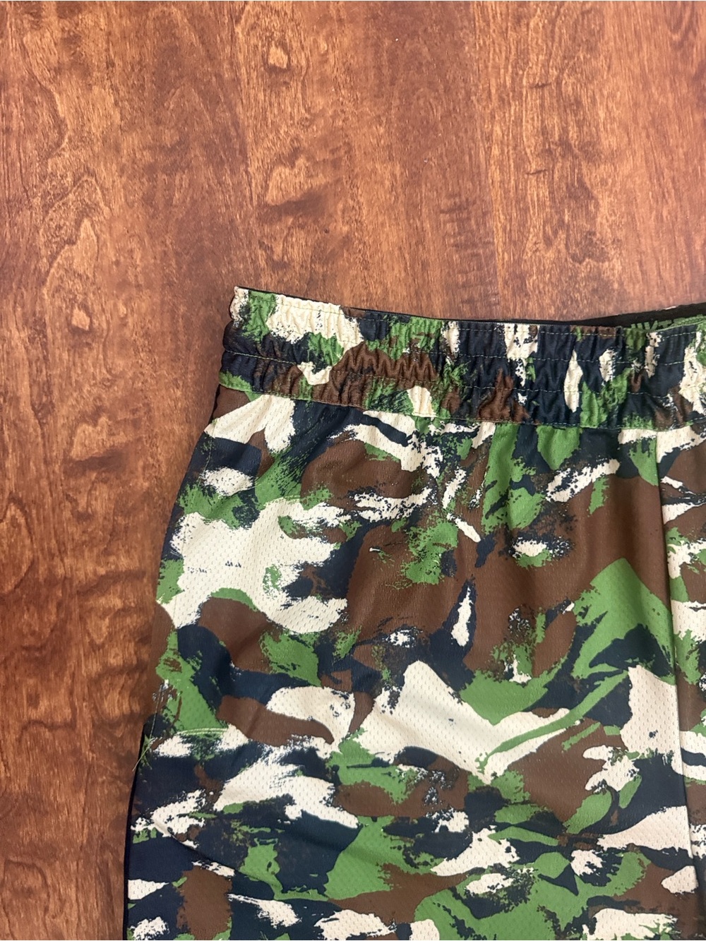 Nike Men's Green Camo Athletic Shorts with Black Trim - Picture 5 of 15